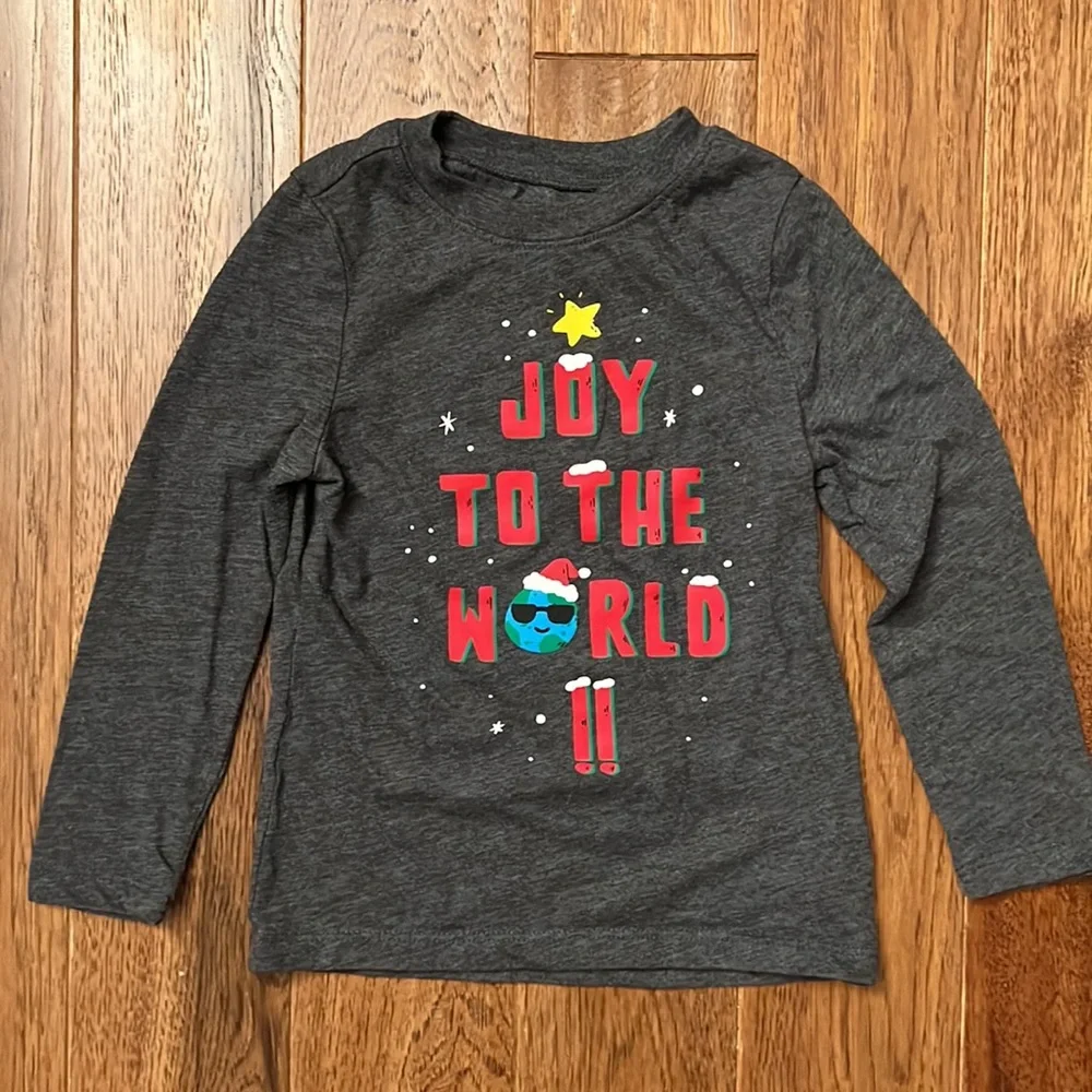 3T “Joy To The World” Gray Long Sleeved Shirt